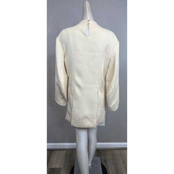 Khaite Mahni Crepe Satin Top in Ivory Size US 4 $1880 - Picture 7 of 10